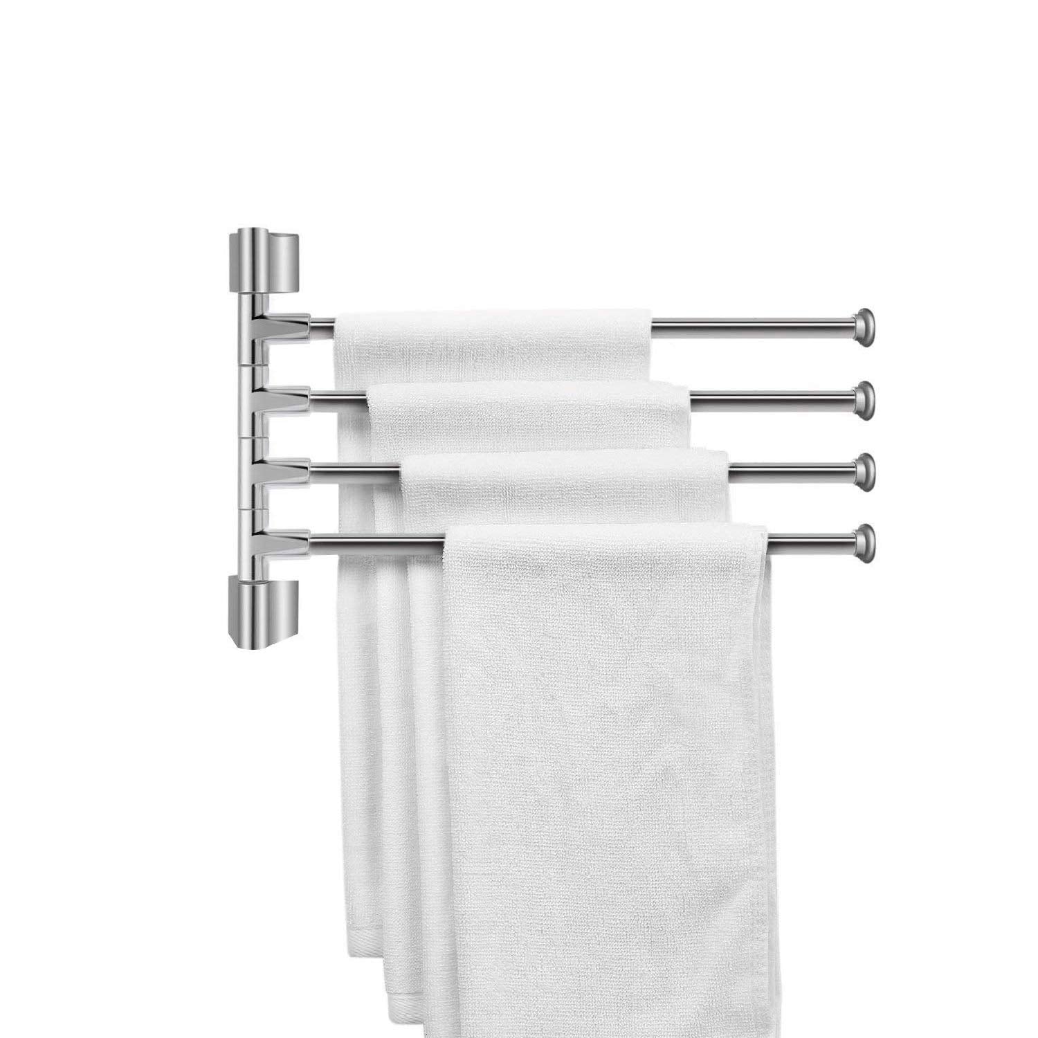 Plantex Stainless Steel 4-Arm Bathroom Swing Hanger Towel Rack / Holder for Bathroom / Towel Stand / Bathroom Accessories