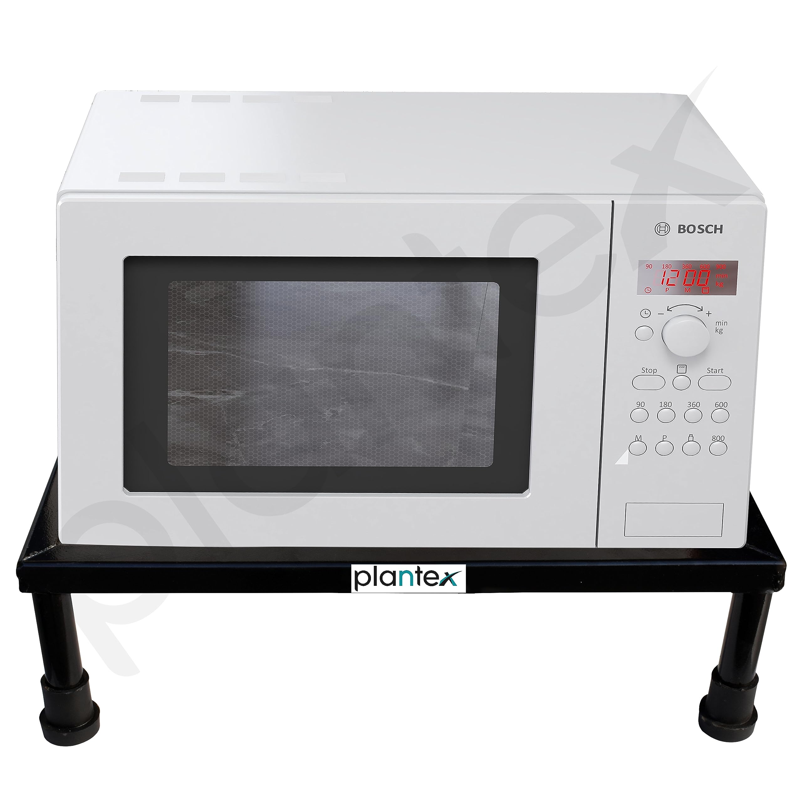 Plantex Heavy Gi Metal Universal Microwave Oven Fix Stand for Kitchen Platform - Floor (Black)