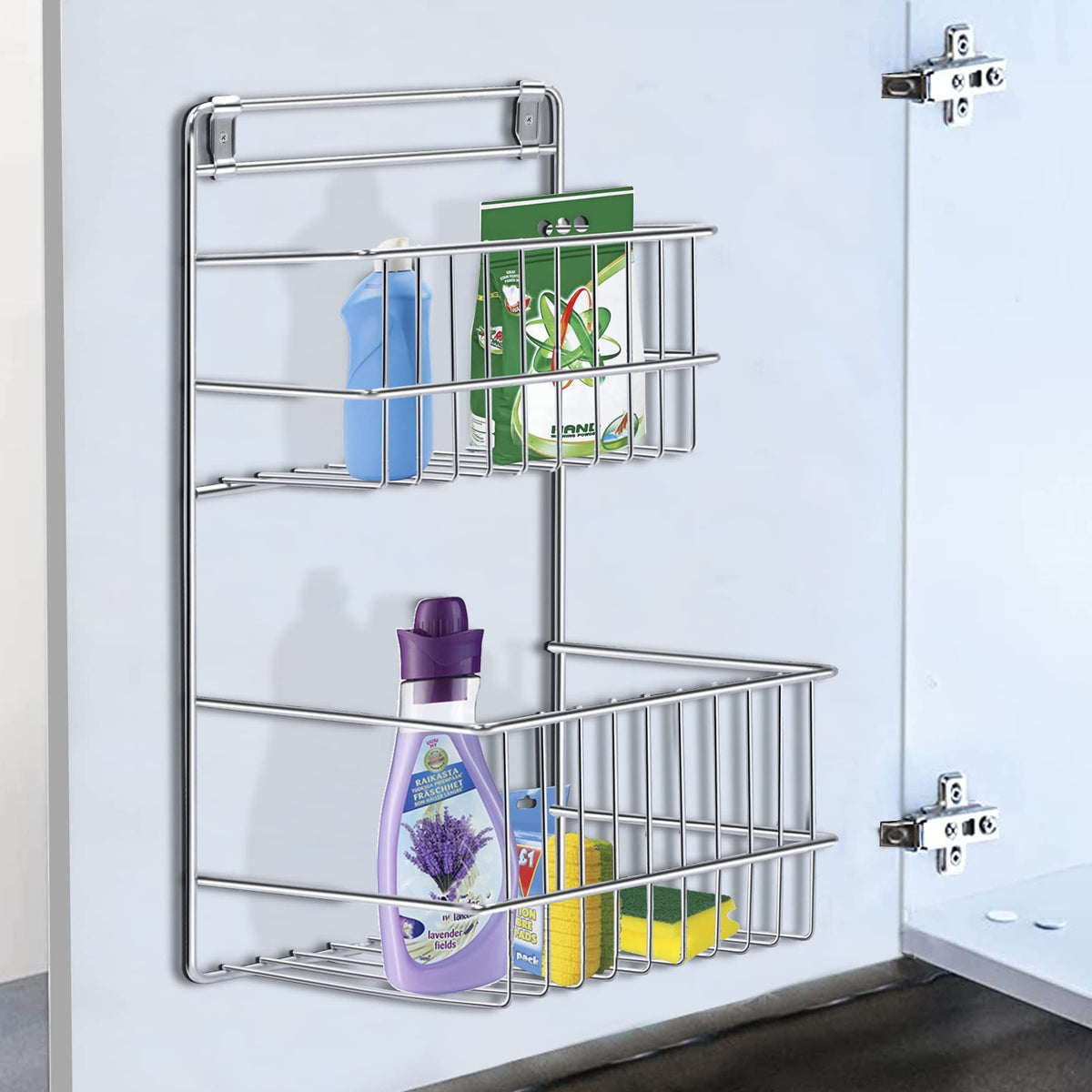 Plantex Stainless Steel Big Bathroom Detergent Holder/Bathroom Shelf/Bathroom Accessories (Chrome)