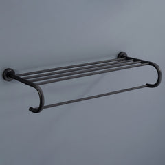 Plantex Daizy Black Towel Rack/Stand for Bathroom - 24 inches Long Towel Hanger