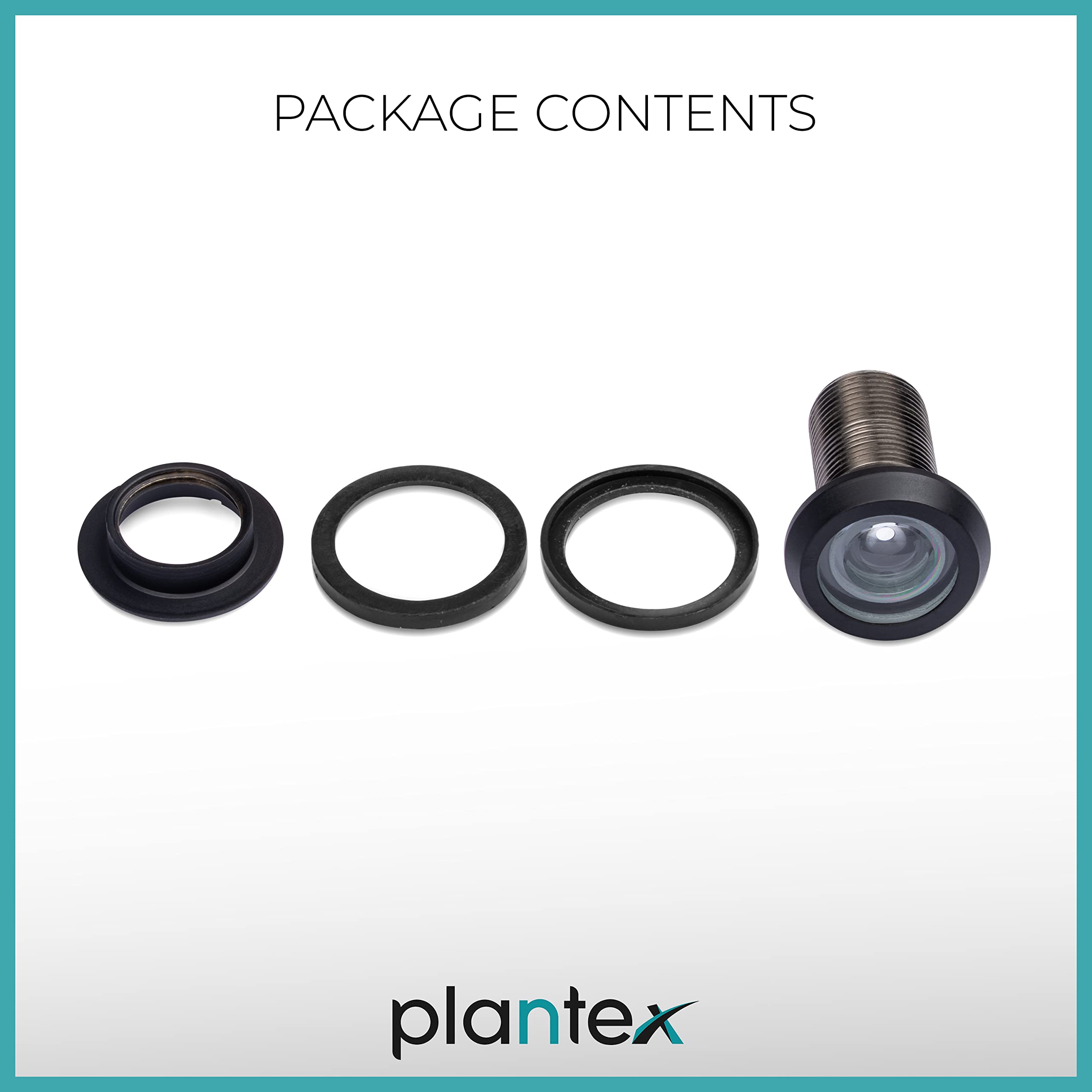 Plantex Door Eye viewer with 200 Degree Wide View for Peephole - Black (Pack of 4)