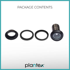 Plantex Black Eye Hole for Main Door - 200 Degree Wide Magic Eye viewer for Safety - Pack of 40