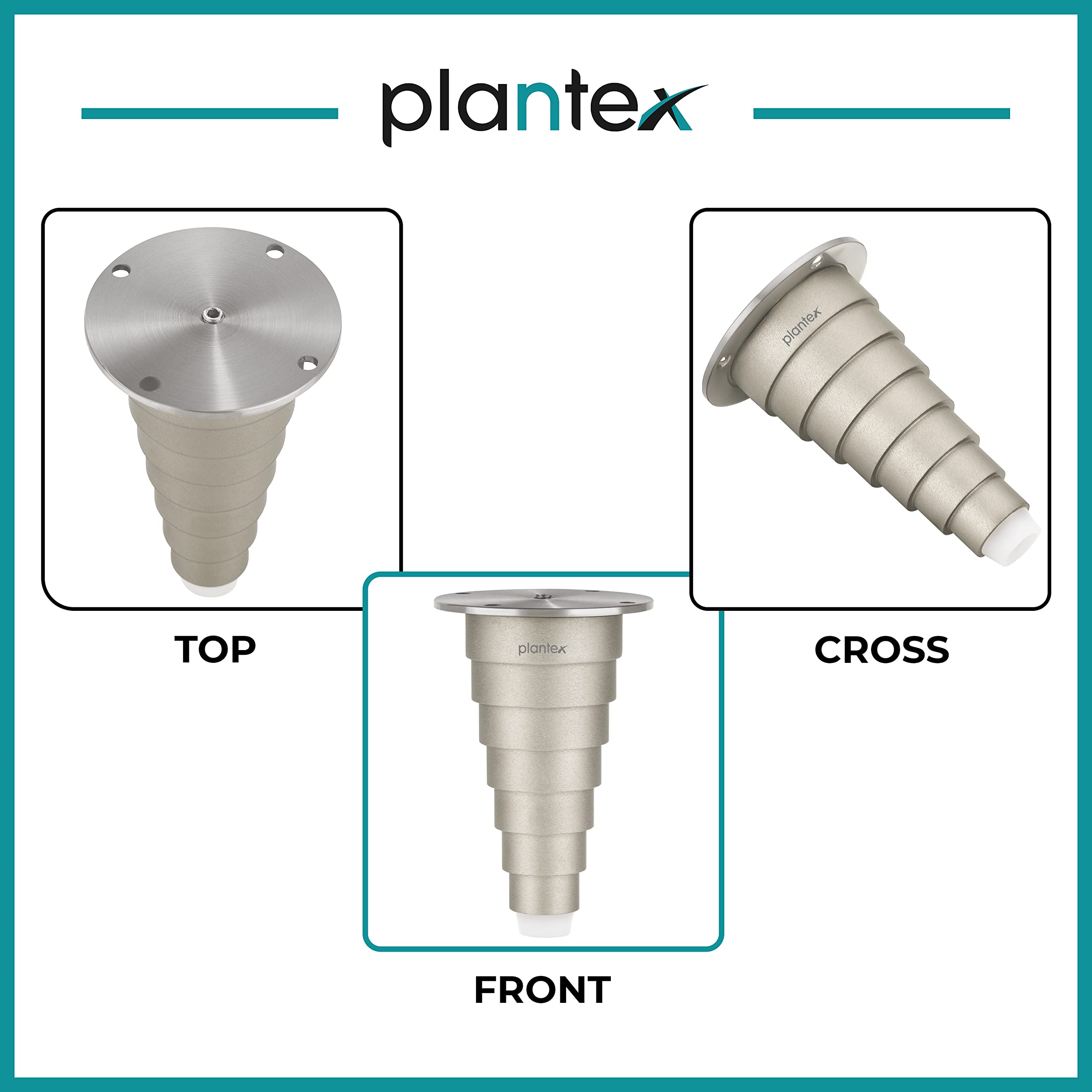 Plantex Aluminum 4 inch Sofa Leg/Bed Furniture Leg Pair for Home Furnitures (DTS-66-Chrome) – 10 Pcs