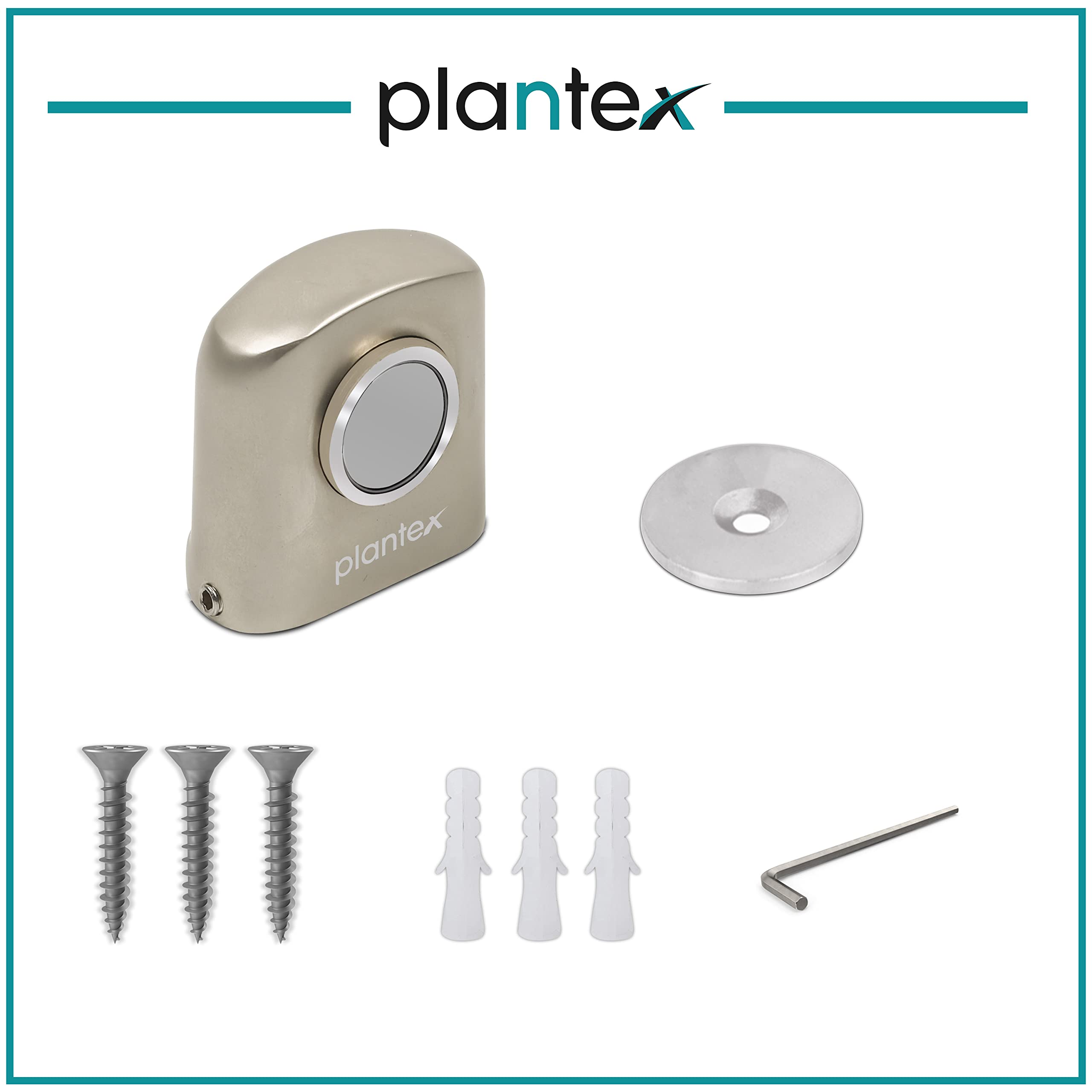 Plantex Heavy Duty Door Magnet Stopper/Door Catch Holder for Home/Office/Hotel, Floor Mounted Soft-Catcher to Hold Wooden/Glass/PVC Door - Pack of 6 (193 - Satin Matt)