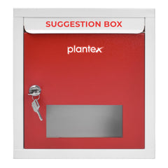 Plantex All in 1 Multipurpose Letter Box/Suggestion Box/Complaint Box/Donation Box with Lock Table Top or Wall Mount (Red & Ivory)
