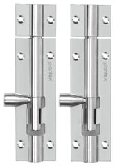 Plantex Joint-Less Tower Bolt for Door - 4- inches Long Latch - Pack of 2 (Chrome-Silver)