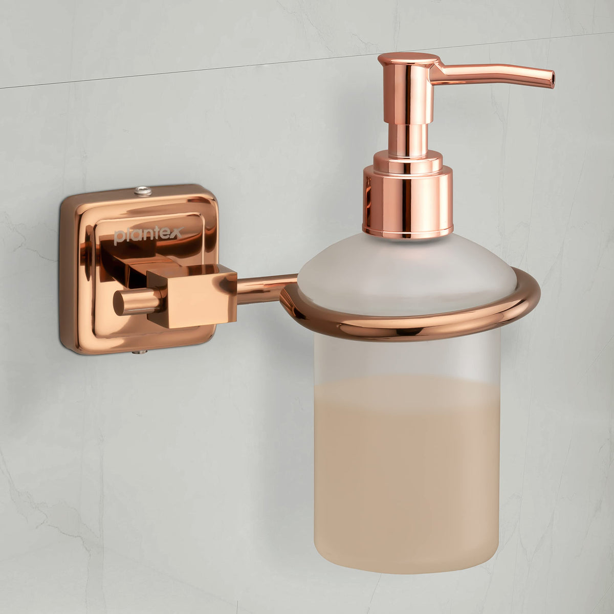 Plantex 304 Grade Stainless Steel Decan Liquid Soap Dispenser/Shampoo Dispenser/Hand Wash Dispenser/Bathroom Accessories - Pack of 1 (654 - PVD Rose Gold)