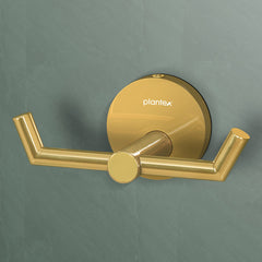 Plantex Oreo 304 Grade Stainless Steel Robe Hook/Cloth-Towel Hanger/Bathroom Accessories (Gold Finish)