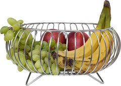 Planet Heavy Stainless Steel Nickel Chrome Plated Vegetable and Fruit Bowl Basket (Silver)