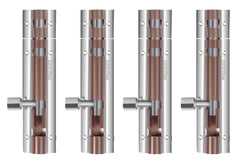 Plantex Heavy Duty 4-inch Joint-Less Tower Bolt for Wooden and PVC Doors for Home Main Door/Windows/Bathroom/Wardrobe - Pack of 4 (703, Rose Gold and Chrome)