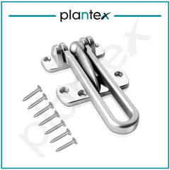 Plantex Heavy Duty Swing Bar Lock/Door Safety Guard with High Security Auxiliary Lock for Home/Office/Hotel – (SH-42, Silver, Chrome Finish)