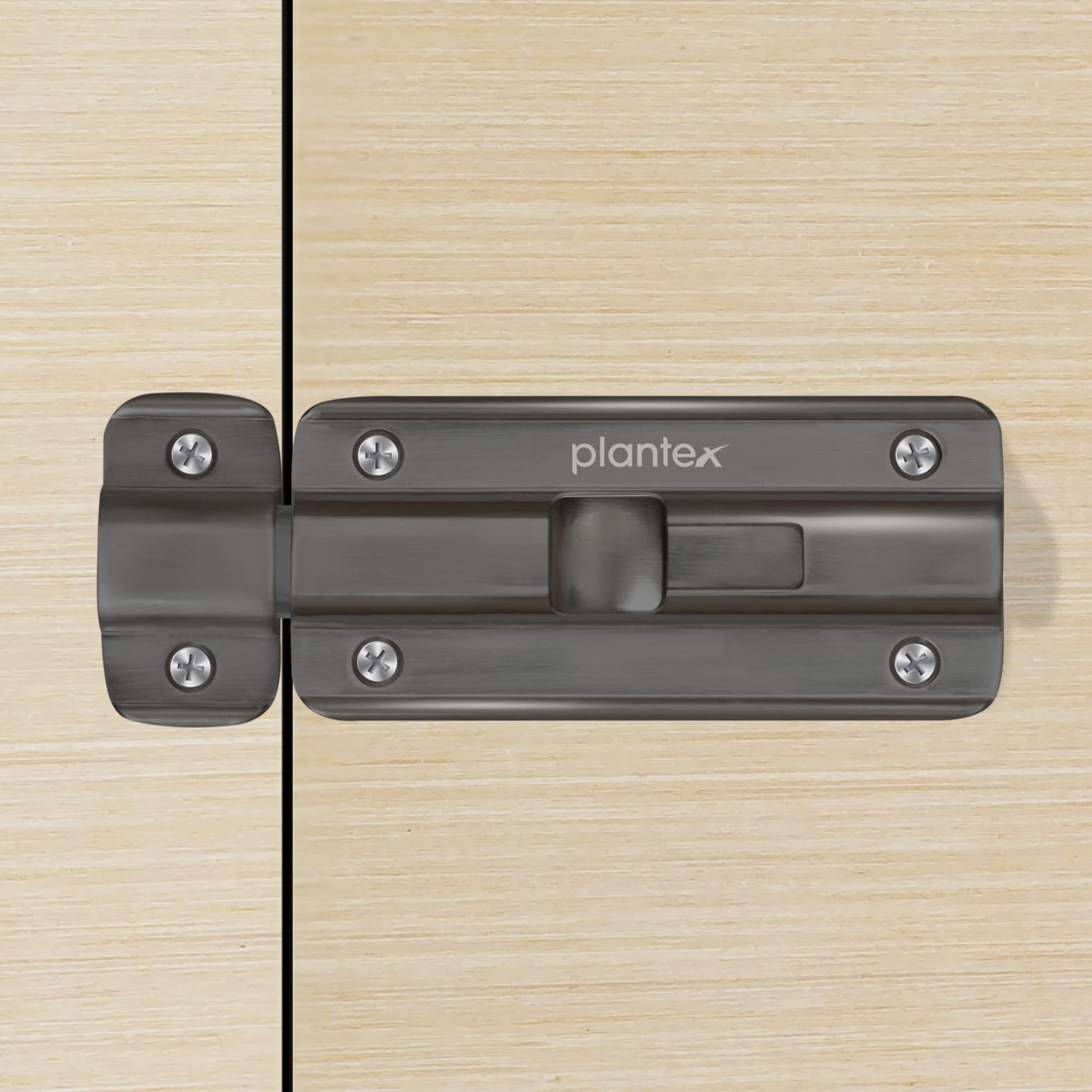 Plantex Premium Heavy Duty Door Stopper/Door Lock Latch for Home and Office Doors - Pack of 8 (Satin Black-Matt)
