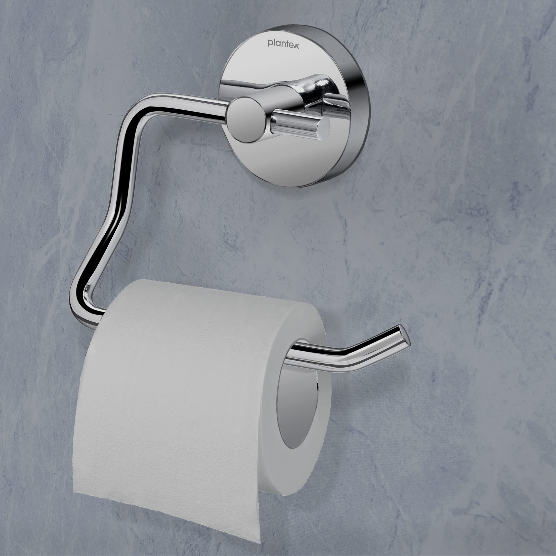 Plantex Fully Brass Tissue/Toilet Paper roll Holder Stand for The washroom (Shiny Silver)