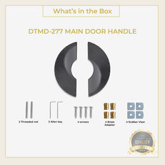 Plantex Heavy Duty Door Handle/Door & Home Decor/8-inches Round Shape Main Door Handle/Door Pull Push Handle Set- Pack of 1 (277-Black)