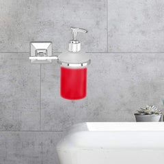 Plantex 304 Grade Stainless Steel Squaro Liquid Soap Dispenser/Shampoo Dispenser/Hand Wash Dispenser/Bathroom Accessories(Chrome) - Pack of 4