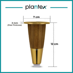 Plantex Stainless Steel and Wood 4 inch Sofa Leg/Bed Furniture Leg Pair for Home Furnitures (DTS-55-PVD Gold) – 8 Pcs