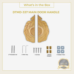 Plantex Pure Brass Handle/Door & Home Decor/10-inches Main Door Handle/Door Pull Push Handle - Pack of 1 (PVD Gold Finish)