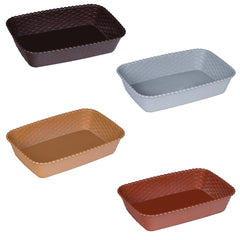 Planet Virgin Plastic Rectangular Multipurpose Storage Box/Tray - Set of 4 (Multicolour)