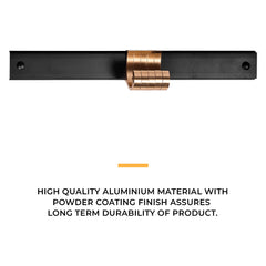 Plantex Aluminium Hook Rail with Movable Hooks for Walls of Kitchen/Bathroom – Hook Rail Bar for Clothes/Towel/Keys (5 Hooks) - Black & Gold