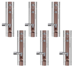 Plantex Heavy Duty 4-inch Joint-Less Tower Bolt for Wooden and PVC Doors for Home Main Door/Bathroom/Windows/Wardrobe - Pack of 6 (703, Rose Gold and Chrome)