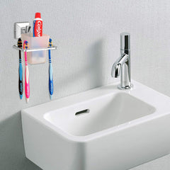 Plantex Stainless Steel 304 Grade Squaro Tooth Brush Holder/Tumbler Holder/Bathroom Accessories(Chrome) - Pack of 1