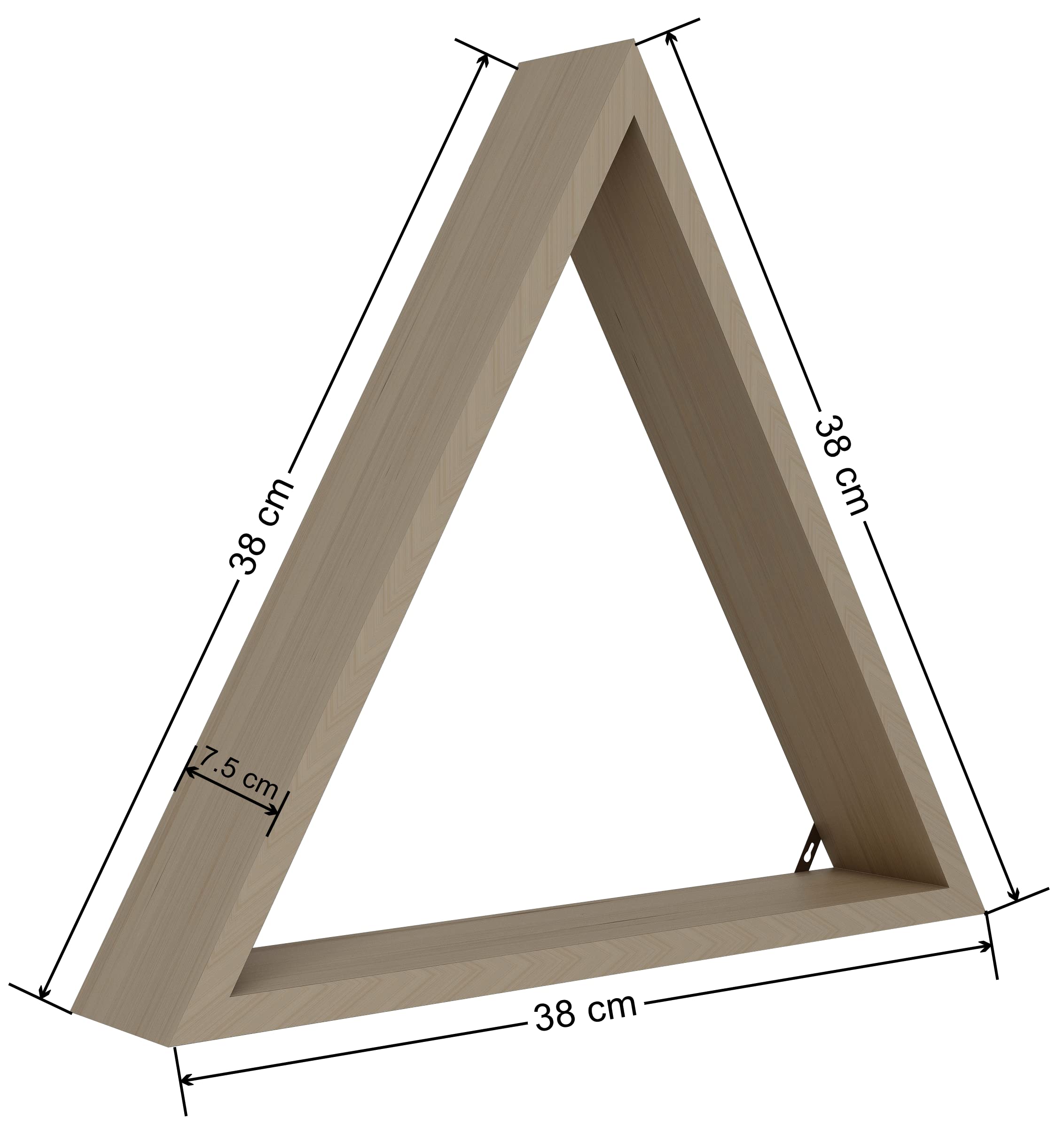 Plantex Semi-Finished Steam Beech Wooden Made Triangle Display Shelf/Wall-Mounting Bathroom Shelf/Hanging Kitchen Rack for Kitchen/Living Room/Bathroom/Laundry Room (Pack of 3)