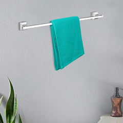 Plantex Stainless Steel 304 Grade Squaro Towel Hanger for Bathroom/Towel Rod/Bar/Bathroom Accessories(24inch-Chrome) - Pack of 3