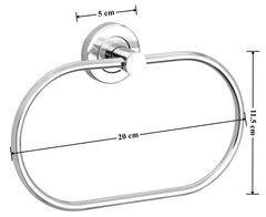 Plantex Stainless Steel Towel Ring for Bathroom/Wash Basin/Napkin-Towel Hanger/Bathroom Accessories (Chrome-Oval) - Pack of 1
