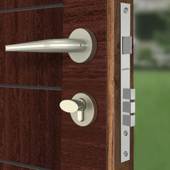 Plantex Heavy Duty Door Lock - Main Door Lock Set with 3 Keys/Mortise Door Lock for Home/Office/Hotel (7077 - Satin White & Chrome Finish)