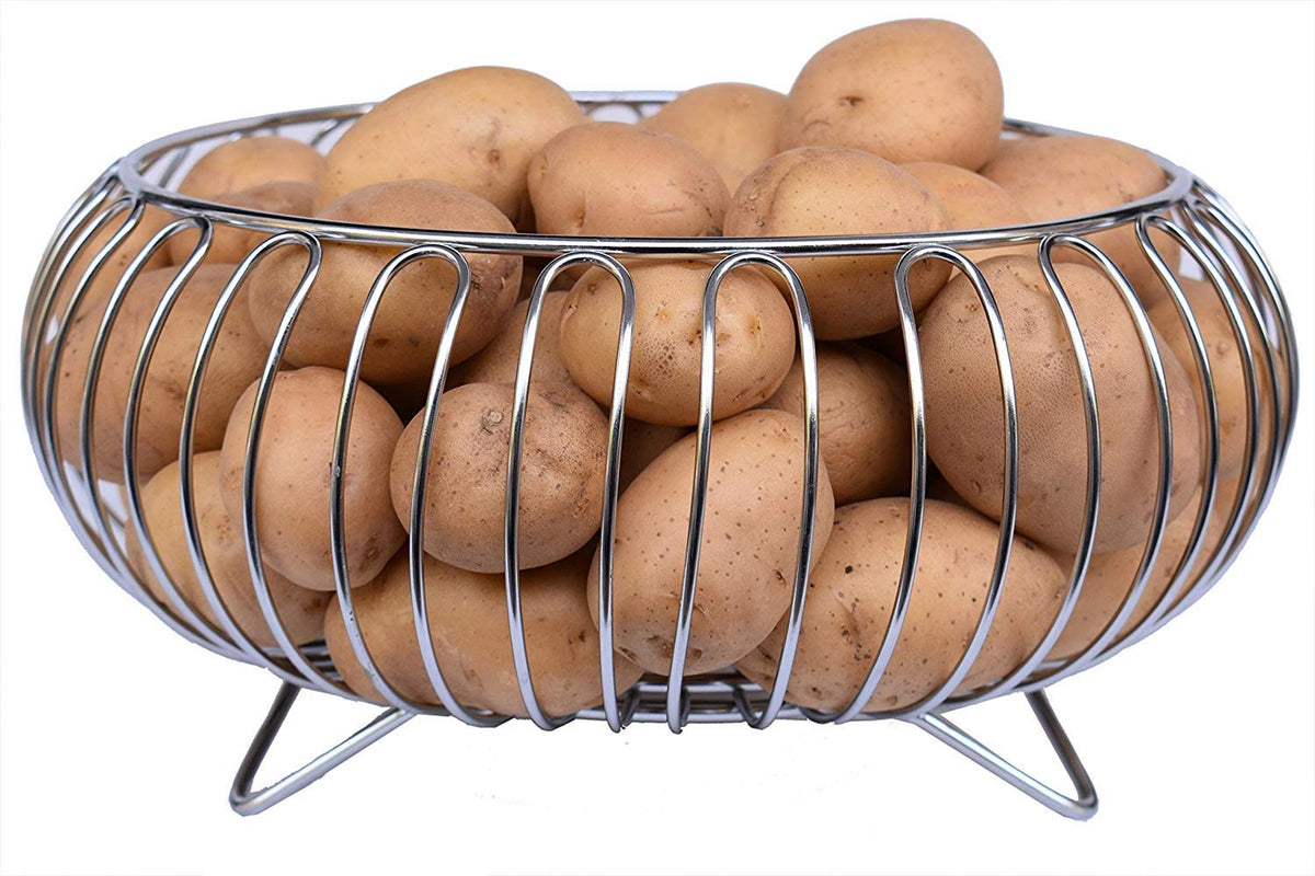 Primax Heavy Stainless Steel Vegetable and Fruit Bowl Basket - Nickel Chrome Plated