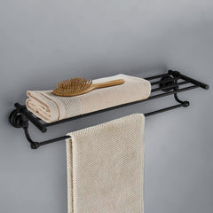 Plantex Skyllo Black 24 inches Long Towel Hanger for Bathroom - 304 Stainless Steel