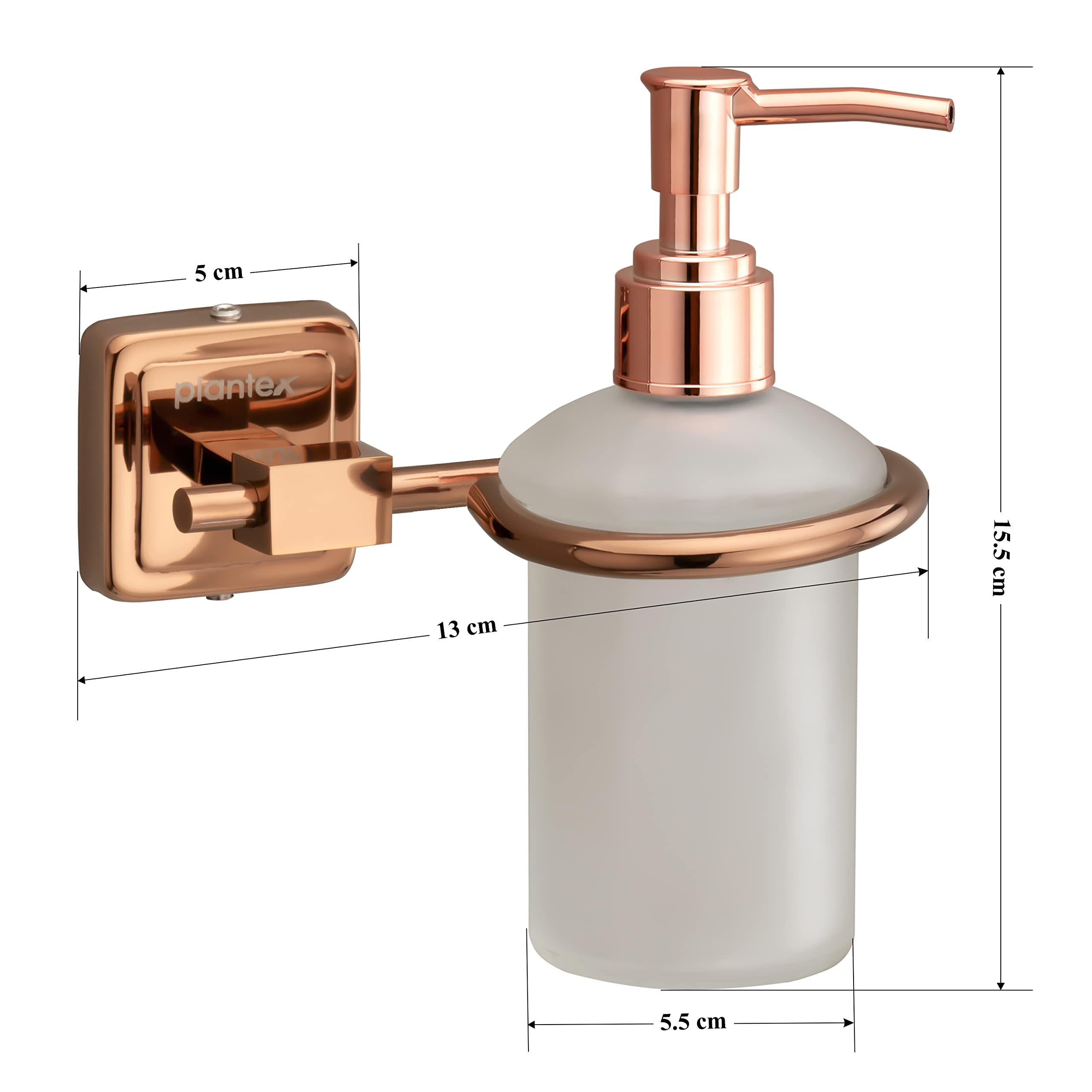 Plantex 304 Grade Stainless Steel Decan Liquid Soap Dispenser/Shampoo Dispenser/Hand Wash Dispenser/Bathroom Accessories - Pack of 1 (654 - PVD Rose Gold)