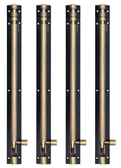 Plantex Heavy Duty 12-inch Joint-Less Tower Bolt for Wooden and PVC Doors for Home Main Door/Bathroom/Windows/Wardrobe - Pack of 4 (703, Brass Antique and Black)