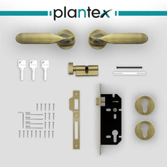 Plantex Heavy Duty Door Lock - Main Door Lock Set with 3 Keys/Mortise Door Lock for Home/Office/Hotel (7106 - Brass Antique)