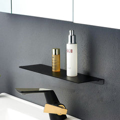 Plantex Aluminium Powder Coated Floating Bathroom Shelf/Organizer/Rack for Bedroom/Living Room/Kitchen/Bathroom Accessories (12 x 5 inch - Black)