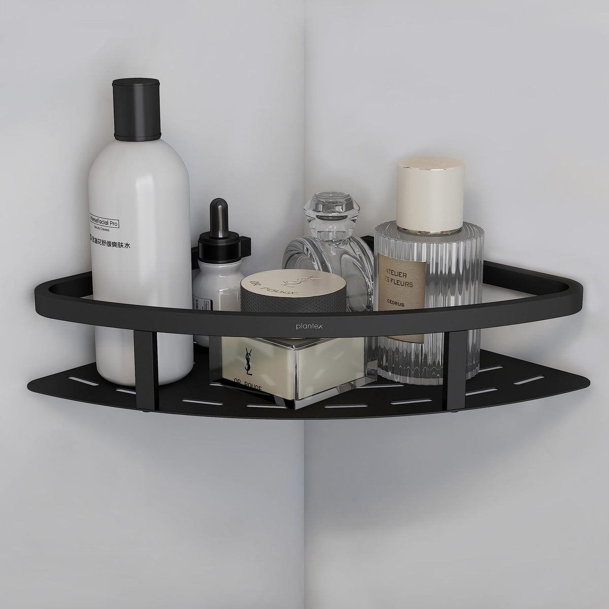 Plantex 304 Stainless Steel Corner/Bathroom Shelf/Kitchen Shelf/Wall Mount - Pack of 3 (Black,9x9 Inches)