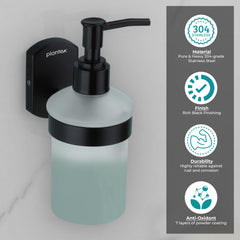 Plantex 304 Grade Stainless Steel Liquid Soap Dispenser/Shampoo Dispenser/Handwash Dispenser/Bathroom Accessories - Pack of 1 (Parv-Black)