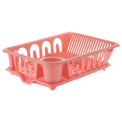 Primax ABS Plastic Dish Drainer Basket/Dish Drying Rack/Plate Stand/Bartan Basket (APS-730,Pink)