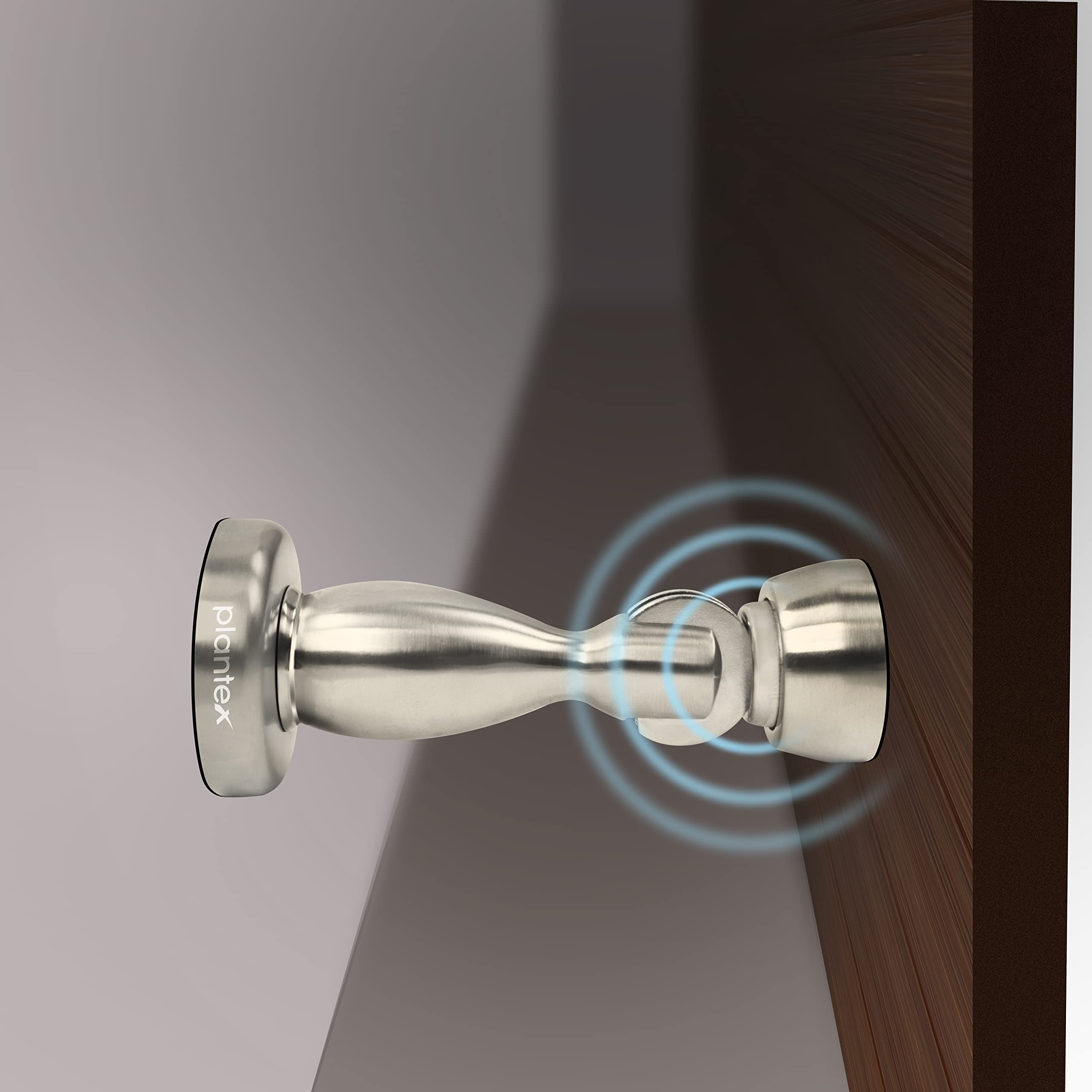 Plantex Magnetic Door Stopper for Home/ 360 Degree Magnet Door Catcher/Door Holder for Main Door/Bedroom/Office and Hotel Door - Pack of 2 (4 inch, Silver Matt)