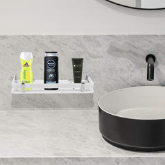 Plantex Deluxe Acrylic Bathroom Shelf/Bathroom Accessories (9x5 Inches-White)