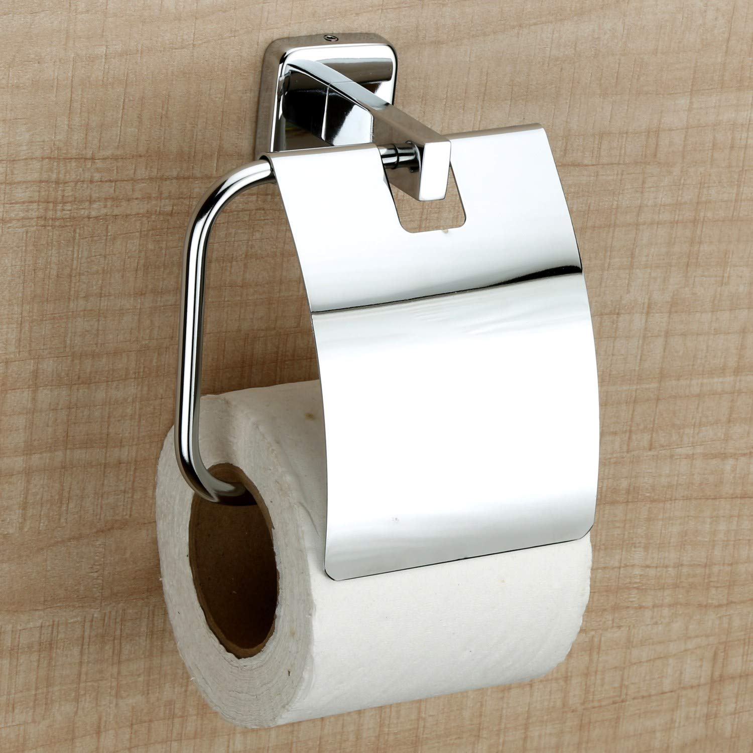Plantex Nexa Stainless Steel Toilet Paper Roll Holder/Toilet Paper Holder in Bathroom/Kitchen/Bathroom Accessories (Chrome) - Pack of 1