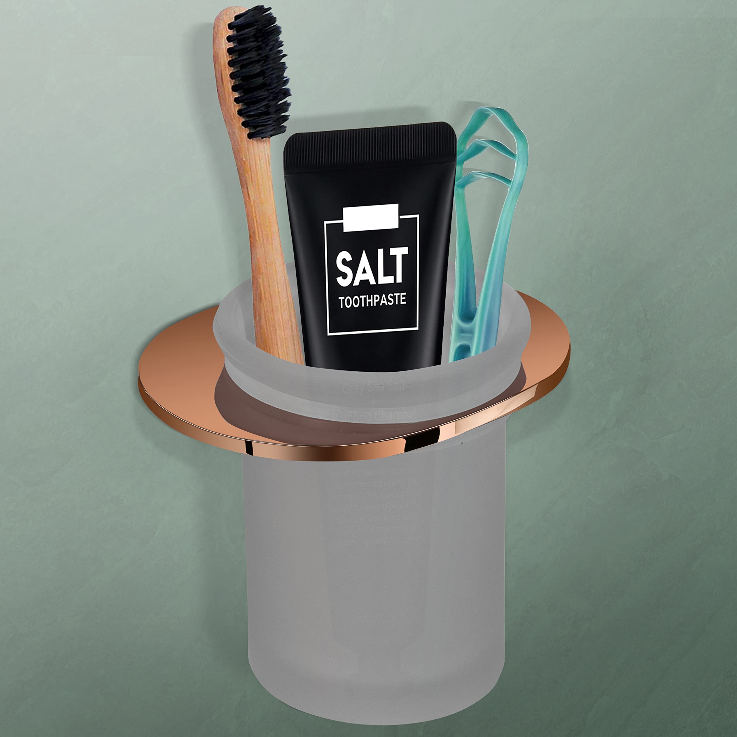 Plantex Fully Brass Smero Tumbler Holder/Tooth Brush Holder/Bathroom Accessories - Rose Gold (SM-2235)
