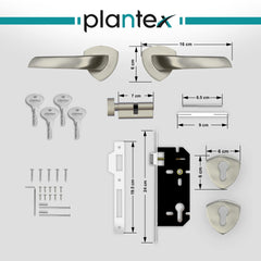 Plantex Door Lock-Fully Brass Main Door Lock with 4 Keys/Mortise Door Lock for Home/Office/Hotel (Sumer-3058, Matt)