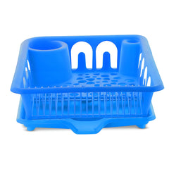 Primax ABS Plastic Dish Drainer Basket/Dish Drying Rack/Plate Stand/Bartan Basket (APS-730,Blue)