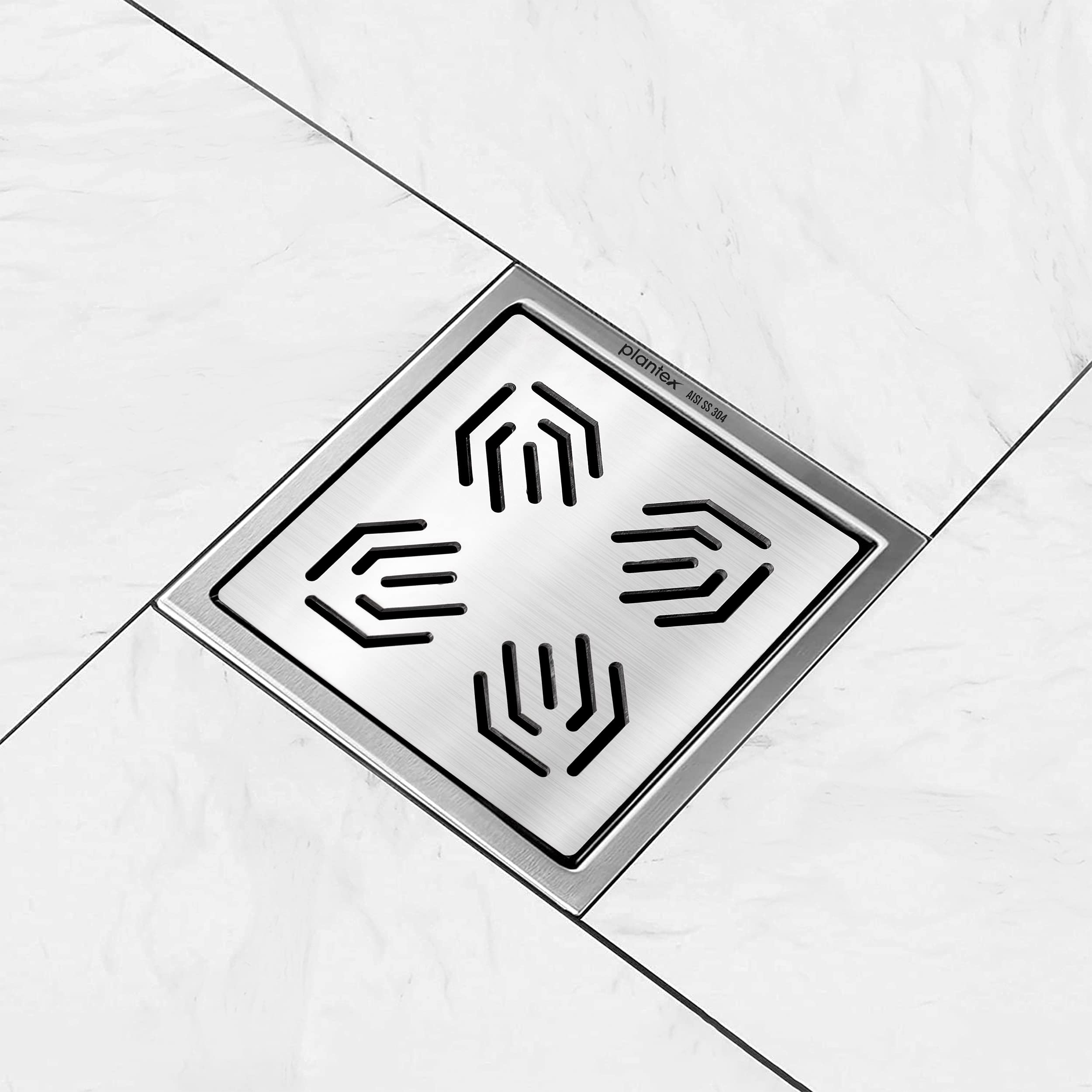 Plantex 304 Grade Stainless Steel Floor Trap/Shower Drain/Jali for Bathroom and Kitchen - (6x6 inches)