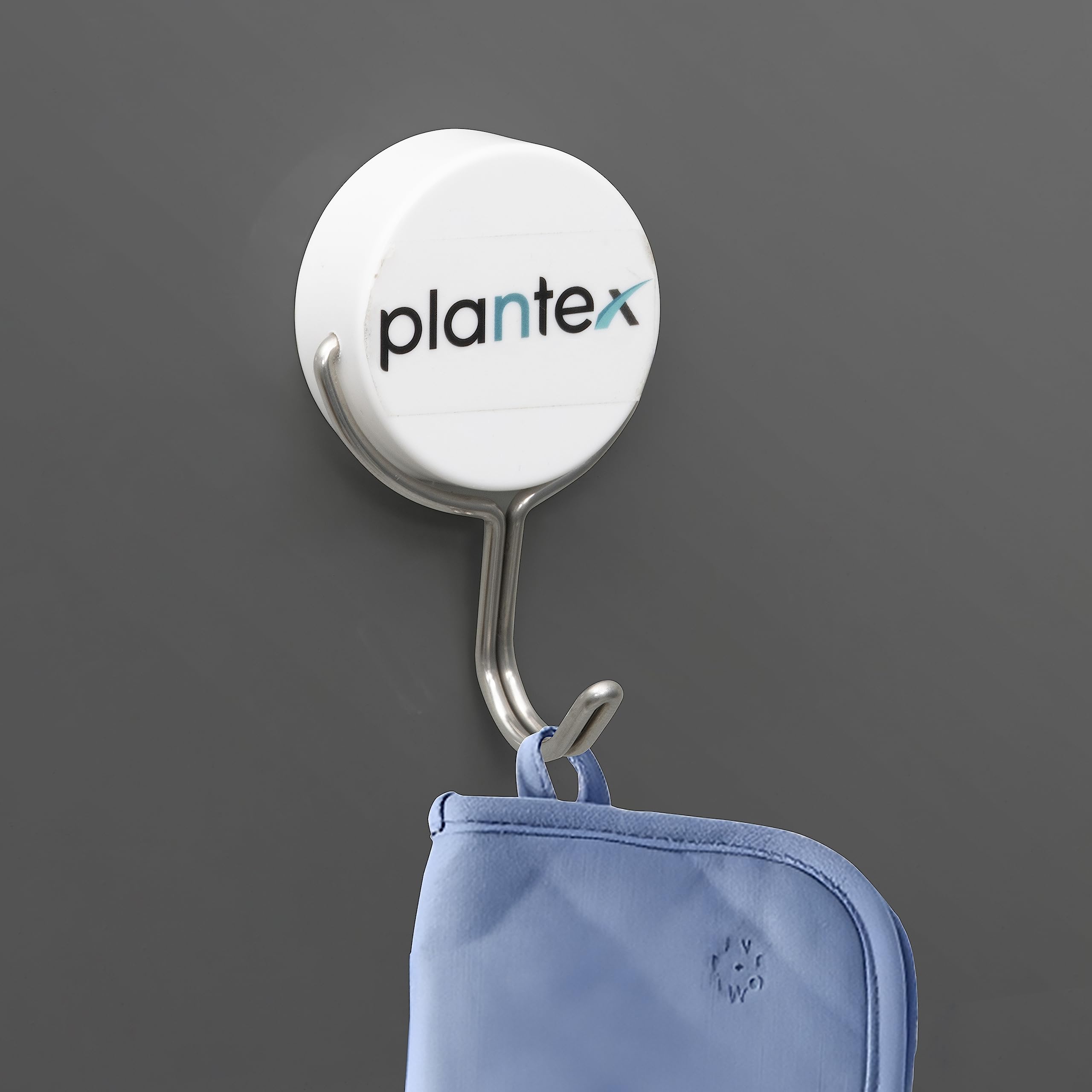 Plantex Stainless Steel Magnetic Rotating Hook for Bathroom/Cloth Hanger/Towel Hanger Hook for Behind Door -Pack of 3 (White)