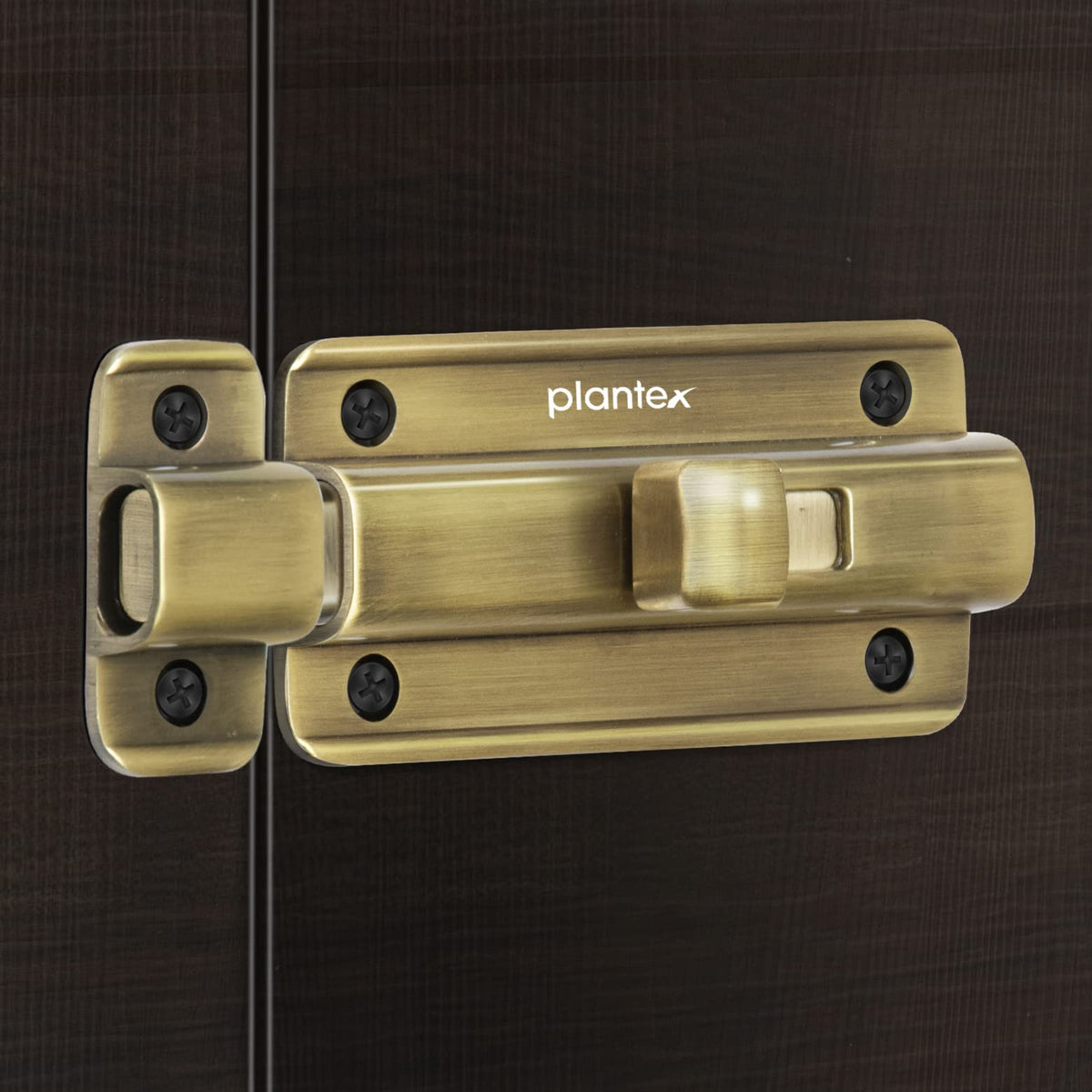 Plantex Premium Heavy Duty Door Stopper/Door Lock Latch for Home and Office Doors - Pack of 6 (Brass Antique)