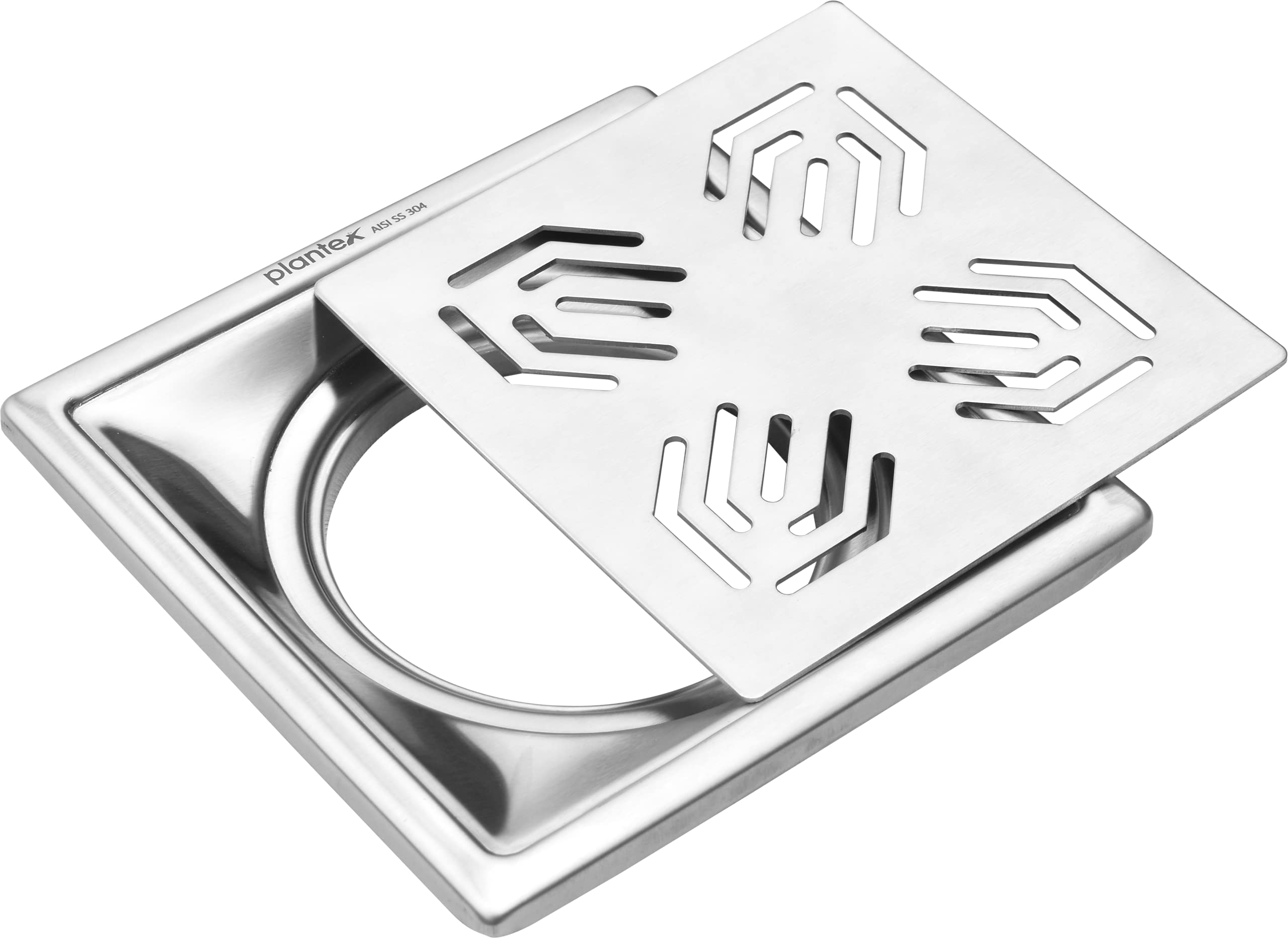 Plantex 304 Grade Stainless Steel Floor Trap/Shower Drain/Jali for Bathroom and Kitchen - (6x6 inches)