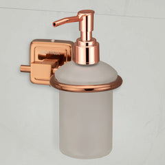 Plantex 304 Grade Stainless Steel Liquid Some Dispenser/Shampoo Dispenser/Handwash Bottle Stand/Bathroom Accessories Pack of 2, Decan (Rose Gold)