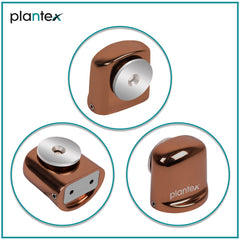 Plantex Heavy Duty Door Magnet Stopper/Door Catch Holder for Home/Office/Hotel, Floor Mounted Soft-Catcher to Hold Wooden/Glass/PVC Door - Pack of 10 (193 - Rose Gold)